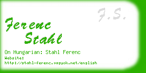ferenc stahl business card